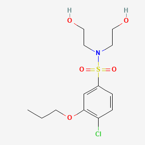 molecular formula C13H20ClNO5S B603085 Bis(2-hydroxyethyl)[(4-chloro-3-propoxyphenyl)sulfonyl]amine CAS No. 1246823-08-4
