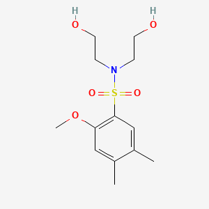 molecular formula C13H21NO5S B603087 Bis(2-hydroxyethyl)[(2-methoxy-4,5-dimethylphenyl)sulfonyl]amine CAS No. 1206151-85-0