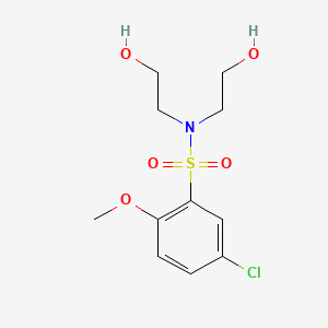 molecular formula C11H16ClNO5S B603088 Bis(2-hydroxyethyl)[(5-chloro-2-methoxyphenyl)sulfonyl]amine CAS No. 1206152-11-5