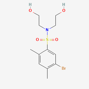 molecular formula C12H18BrNO4S B603091 Bis(2-hydroxyethyl)[(5-bromo-2,4-dimethylphenyl)sulfonyl]amine CAS No. 1206120-90-2