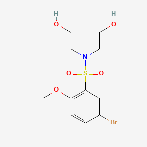molecular formula C11H16BrNO5S B603092 Bis(2-hydroxyethyl)[(5-bromo-2-methoxyphenyl)sulfonyl]amine CAS No. 1206119-35-8