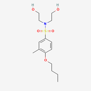 molecular formula C15H25NO5S B603093 Bis(2-hydroxyethyl)[(4-butoxy-3-methylphenyl)sulfonyl]amine CAS No. 1206087-54-8