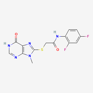 molecular formula C14H11F2N5O2S B6030957 N-(2,4-difluorophenyl)-2-[(9-methyl-6-oxo-6,9-dihydro-1H-purin-8-yl)sulfanyl]acetamide 