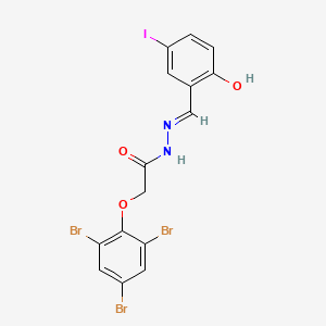 molecular formula C15H10Br3IN2O3 B6031165 N-[(E)-(2-hydroxy-5-iodophenyl)methylideneamino]-2-(2,4,6-tribromophenoxy)acetamide 