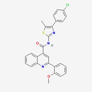 molecular formula C27H20ClN3O2S B6031202 N-[4-(4-chlorophenyl)-5-methyl-1,3-thiazol-2-yl]-2-(2-methoxyphenyl)quinoline-4-carboxamide 