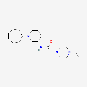 molecular formula C20H38N4O B6031458 N-(1-cycloheptylpiperidin-3-yl)-2-(4-ethylpiperazin-1-yl)acetamide 