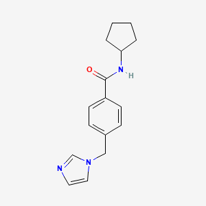 molecular formula C16H19N3O B6031575 N-cyclopentyl-4-(imidazol-1-ylmethyl)benzamide 