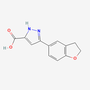 molecular formula C12H10N2O3 B603165 5-(2,3-dihydro-1-benzofuran-5-yl)-1H-pyrazole-3-carboxylic acid CAS No. 1491131-49-7