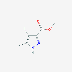 molecular formula C6H7IN2O2 B603174 methyl 4-iodo-3-methyl-1H-pyrazole-5-carboxylate CAS No. 1290964-42-9