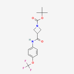 molecular formula C16H19F3N2O4 B603180 Tert-butyl 3-{[4-(trifluoromethoxy)phenyl]carbamoyl}azetidine-1-carboxylate CAS No. 1809489-64-2
