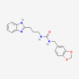 molecular formula C19H20N4O3 B603183 N-[3-(1H-benzimidazol-2-yl)propyl]-N'-(1,3-benzodioxol-5-ylmethyl)urea CAS No. 1241181-17-8