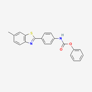 molecular formula C21H16N2O2S B6031841 Carbamic acid, [4-(6-methyl-2-benzothiazolyl)phenyl]-, phenyl ester CAS No. 87992-63-0