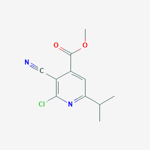 molecular formula C11H11ClN2O2 B603188 Methyl 2-chloro-3-cyano-6-isopropylisonicotinate CAS No. 2091247-27-5