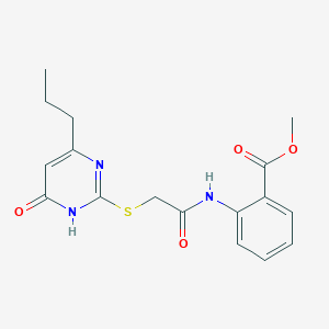 molecular formula C17H19N3O4S B6031883 METHYL 2-{2-[(4-HYDROXY-6-PROPYLPYRIMIDIN-2-YL)SULFANYL]ACETAMIDO}BENZOATE 