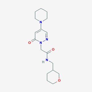 molecular formula C17H26N4O3 B6031891 N-(oxan-3-ylmethyl)-2-(6-oxo-4-piperidin-1-ylpyridazin-1-yl)acetamide 