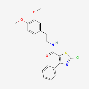 molecular formula C20H19ClN2O3S B603192 2-chloro-N-[2-(3,4-dimethoxyphenyl)ethyl]-4-phenyl-1,3-thiazole-5-carboxamide CAS No. 1676081-82-5