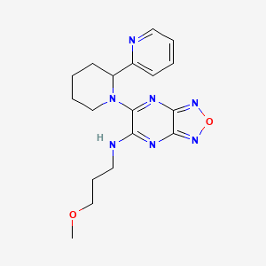molecular formula C18H23N7O2 B6031962 N-(3-methoxypropyl)-5-(2-pyridin-2-ylpiperidin-1-yl)-[1,2,5]oxadiazolo[3,4-b]pyrazin-6-amine 