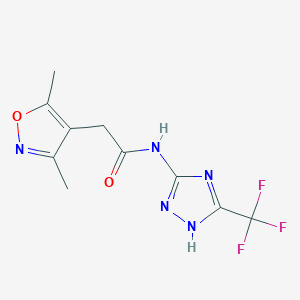 molecular formula C10H10F3N5O2 B603241 2-(3,5-dimethyl-4-isoxazolyl)-N-[5-(trifluoromethyl)-1H-1,2,4-triazol-3-yl]acetamide CAS No. 1099895-52-9