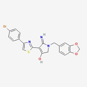 1-(1,3-benzodioxol-5-ylmethyl)-4-[4-(4-bromophenyl)-1,3-thiazol-2-yl]-5-imino-2,5-dihydro-1H-pyrrol-3-ol