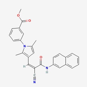 molecular formula C28H23N3O3 B6032459 methyl 3-[3-[(Z)-2-cyano-3-(naphthalen-2-ylamino)-3-oxoprop-1-enyl]-2,5-dimethylpyrrol-1-yl]benzoate 