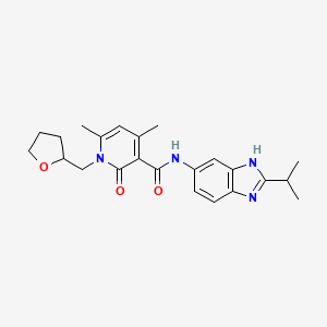 4,6-dimethyl-2-oxo-N-[2-(propan-2-yl)-1H-benzimidazol-6-yl]-1-(tetrahydrofuran-2-ylmethyl)-1,2-dihydropyridine-3-carboxamide
