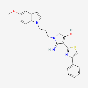 5-imino-1-[3-(5-methoxy-1H-indol-1-yl)propyl]-4-(4-phenyl-1,3-thiazol-2-yl)-2,5-dihydro-1H-pyrrol-3-ol