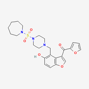 (4-{[4-(Azepan-1-ylsulfonyl)piperazin-1-yl]methyl}-5-hydroxy-1-benzofuran-3-yl)(furan-2-yl)methanone