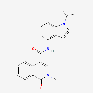 molecular formula C22H21N3O2 B603253 N-(1-isopropyl-1H-indol-4-yl)-2-methyl-1-oxo-1,2-dihydro-4-isoquinolinecarboxamide CAS No. 1676072-88-0