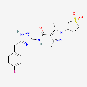 1-(1,1-dioxidotetrahydrothiophen-3-yl)-N-[3-(4-fluorobenzyl)-1H-1,2,4-triazol-5-yl]-3,5-dimethyl-1H-pyrazole-4-carboxamide
