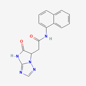molecular formula C16H13N5O2 B6032580 N-(naphthalen-1-yl)-2-(5-oxo-5,6-dihydro-4H-imidazo[1,2-b][1,2,4]triazol-6-yl)acetamide 