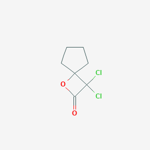 molecular formula C7H8Cl2O2 B060326 3,3-Dichloro-1-oxaspiro[3.4]octan-2-one CAS No. 193746-64-4