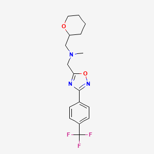 molecular formula C17H20F3N3O2 B6032610 N-methyl-1-(tetrahydro-2H-pyran-2-yl)-N-({3-[4-(trifluoromethyl)phenyl]-1,2,4-oxadiazol-5-yl}methyl)methanamine 
