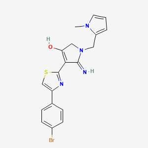 molecular formula C19H17BrN4OS B603268 4-[4-(4-bromophenyl)-1,3-thiazol-2-yl]-5-imino-1-[(1-methyl-1H-pyrrol-2-yl)methyl]-2,5-dihydro-1H-pyrrol-3-ol CAS No. 1676097-68-9