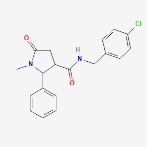 molecular formula C19H19ClN2O2 B6032812 N-(4-chlorobenzyl)-1-methyl-5-oxo-2-phenylpyrrolidine-3-carboxamide 