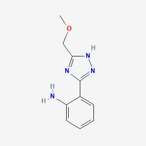 molecular formula C10H12N4O B603285 2-[3-(methoxymethyl)-1H-1,2,4-triazol-5-yl]aniline CAS No. 1216308-84-7