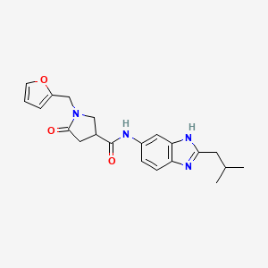 molecular formula C21H24N4O3 B603286 1-(2-furylmethyl)-N-(2-isobutyl-1H-benzimidazol-6-yl)-5-oxo-3-pyrrolidinecarboxamide CAS No. 1676087-50-5