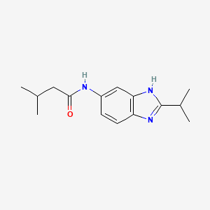 molecular formula C15H21N3O B603290 3-methyl-N-[2-(propan-2-yl)-1H-benzimidazol-5-yl]butanamide CAS No. 1676069-03-6