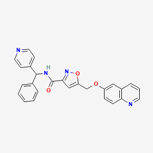 molecular formula C26H20N4O3 B6032934 N-[phenyl(4-pyridinyl)methyl]-5-[(6-quinolinyloxy)methyl]-3-isoxazolecarboxamide 