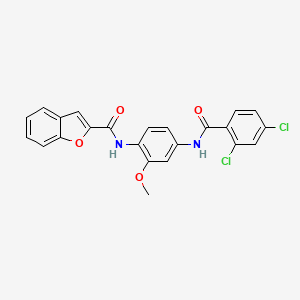 molecular formula C23H16Cl2N2O4 B6032940 N-[4-(2,4-Dichlorobenzamido)-2-methoxyphenyl]-1-benzofuran-2-carboxamide 