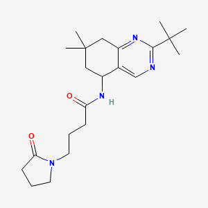 molecular formula C22H34N4O2 B6032949 N-(2-tert-butyl-7,7-dimethyl-5,6,7,8-tetrahydro-5-quinazolinyl)-4-(2-oxo-1-pyrrolidinyl)butanamide 