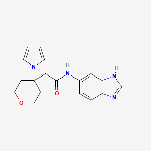molecular formula C19H22N4O2 B603298 N-(2-methyl-1H-benzimidazol-6-yl)-2-[4-(1H-pyrrol-1-yl)tetrahydro-2H-pyran-4-yl]acetamide CAS No. 1630904-37-8