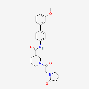 molecular formula C25H29N3O4 B6032991 N-[4-(3-methoxyphenyl)phenyl]-1-[2-(2-oxopyrrolidin-1-yl)acetyl]piperidine-3-carboxamide 