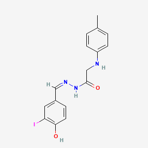 molecular formula C16H16IN3O2 B6033090 N-[(Z)-(4-hydroxy-3-iodophenyl)methylideneamino]-2-(4-methylanilino)acetamide 