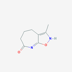 molecular formula C8H10N2O2 B060331 7H-Isoxazolo[5,4-b]azepin-7-one,4,5,6,8-tetrahydro-3-methyl-(9CI) CAS No. 170312-27-3