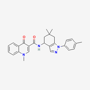 N-[6,6-dimethyl-1-(4-methylphenyl)-4,5,6,7-tetrahydro-1H-indazol-4-yl]-1-methyl-4-oxo-1,4-dihydro-3-quinolinecarboxamide