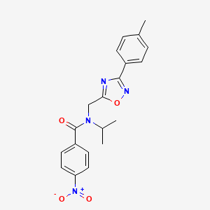 molecular formula C20H20N4O4 B6033184 N-{[3-(4-methylphenyl)-1,2,4-oxadiazol-5-yl]methyl}-4-nitro-N-(propan-2-yl)benzamide 