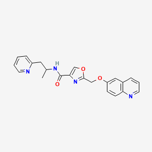 molecular formula C22H20N4O3 B6033211 N-(1-pyridin-2-ylpropan-2-yl)-2-(quinolin-6-yloxymethyl)-1,3-oxazole-4-carboxamide 