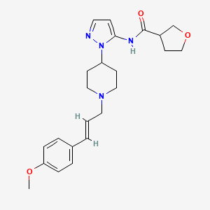 N-(1-{1-[(2E)-3-(4-methoxyphenyl)-2-propen-1-yl]-4-piperidinyl}-1H-pyrazol-5-yl)tetrahydro-3-furancarboxamide