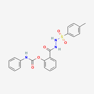 molecular formula C21H19N3O5S B6033251 2-({2-[(4-methylphenyl)sulfonyl]hydrazino}carbonyl)phenyl phenylcarbamate CAS No. 5467-03-8