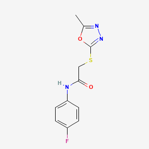 molecular formula C11H10FN3O2S B6033258 N-(4-fluorophenyl)-2-[(5-methyl-1,3,4-oxadiazol-2-yl)sulfanyl]acetamide 